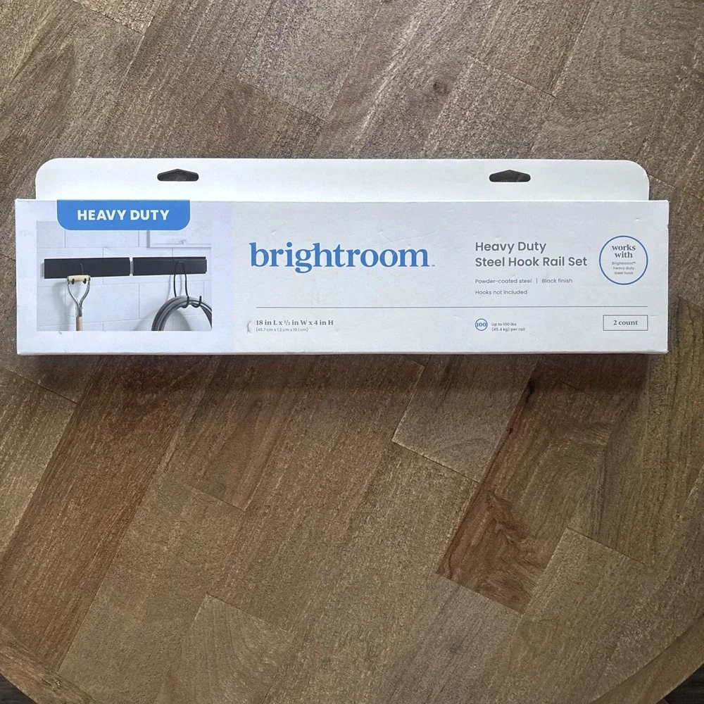 Heavy Duty Steel Hook & Rail Kit- Brightroom